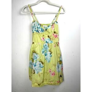 Abercrombie & Fitch Green Cottagecore Blue Floral Print Mini Peasant Sun Dress